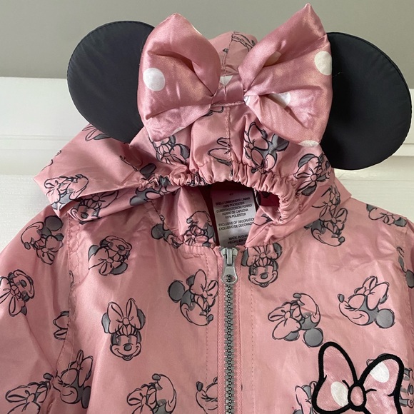 Disney junior girls wind breaker jacket, pink/grey, size 4T - Picture 4 of 5